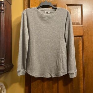 NWT Grey, Boys Thermal Long Sleeve, Pullover, Crewneck Shirt. L.